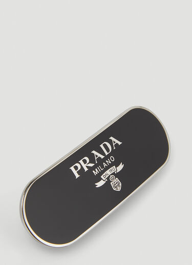 Prada Logo Plaque Hair Clip Black pra0248032