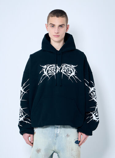 Vetements Death Metal Cropped Hooded Sweatshirt Black vet0160004