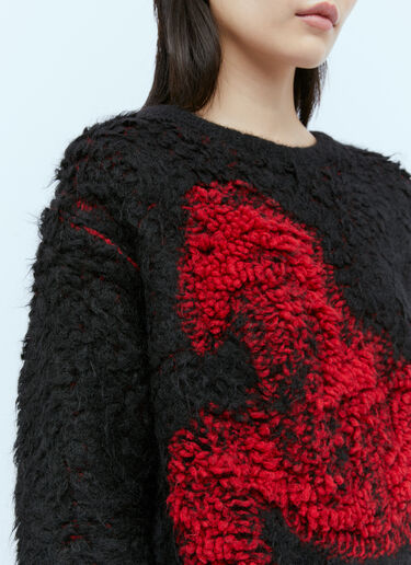 Stella McCartney Pixel Horse Jacquard Knit Sweater Black stm0254005