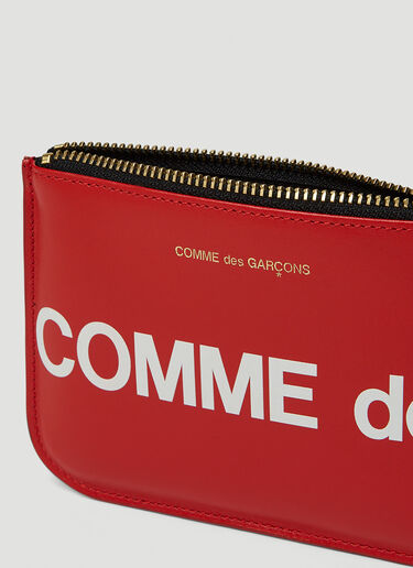 Comme des Garçons Wallet Huge Logo Print Pouch Red cdw0347011