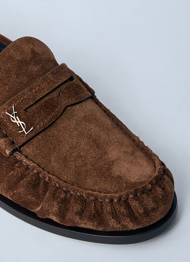 Saint Laurent Laurent 麂皮乐福鞋 棕色 sla0259043