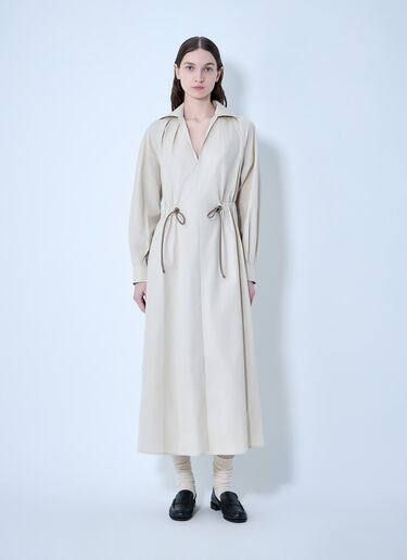 Pedaggi Cotton Popeline Midi Dress Max Mara Pedaggi Cotton Popeline Midi Dress Beige max0264022