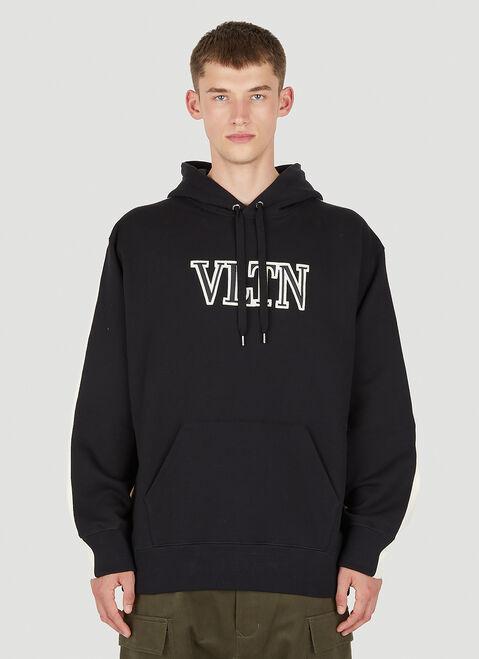 Valentino Embroidered Logo Hooded Sweatshirt 블랙 val0149017