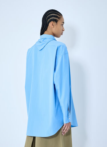 Miu Miu Poplin Shirt With Scarf Blue miu0360001