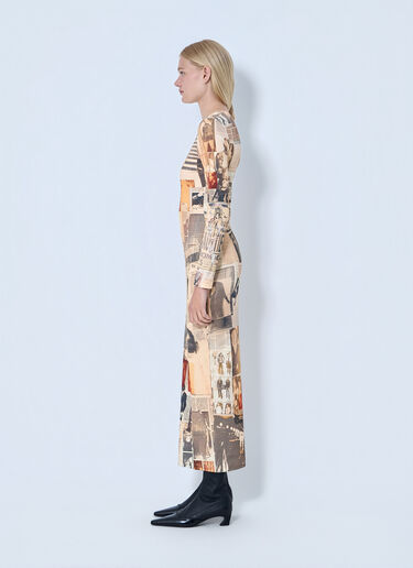 Jean Paul Gaultier Journal Printed Long Dress Beige jpg0264003
