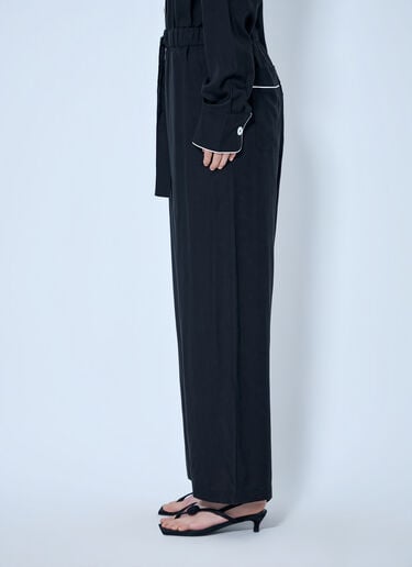 LN-CC® - Toteme: Piped Silk Trousers - Black Toteme Piped Silk Trousers Black tot0265040
