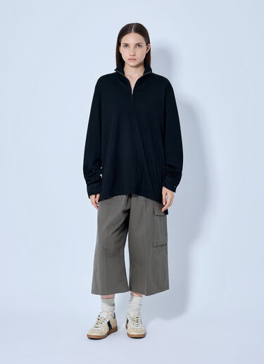RIER Polar Jogging Virgin Wool Half-Zip Top Black rrr0265005