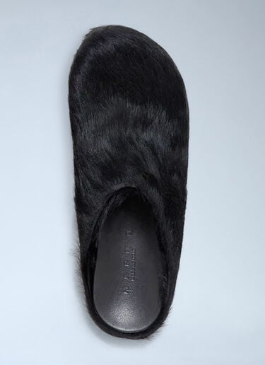 LN-CC® - Marni: Fussbett Long Haired Mules - Black Marni Fussbett Long Haired Mules Black mni0147018