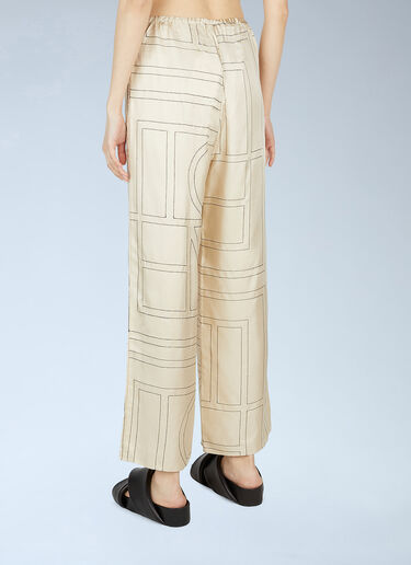 TOTEME Monogram Pyjama Pants Beige tot0251049