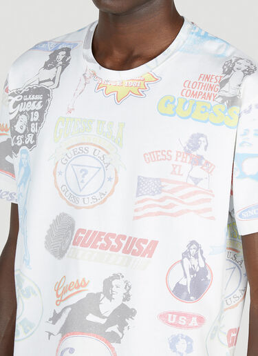 Guess USA All Over Print T-Shirt White gue0152014