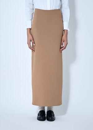 Max Mara Knit Maxi Skirt Beige max0260030
