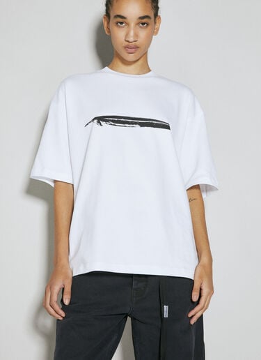 Ann Demeulemeester Marike Feather Print T-Shirt in White | LN-CC®