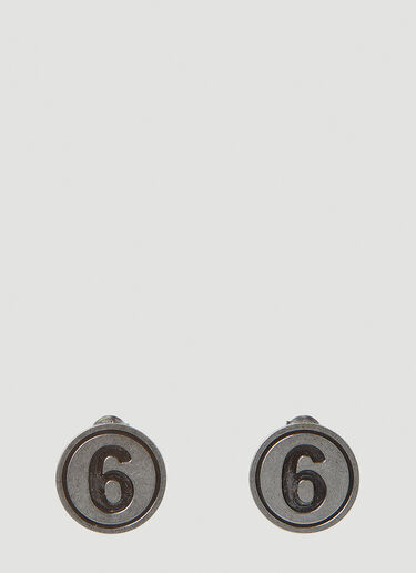 MM6 Maison Margiela Logo Plaque Earrings Silver mmm0247040
