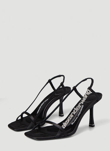 Alexander Wang Ivy Sliding Crystal Logo High Heels Black awg0247044