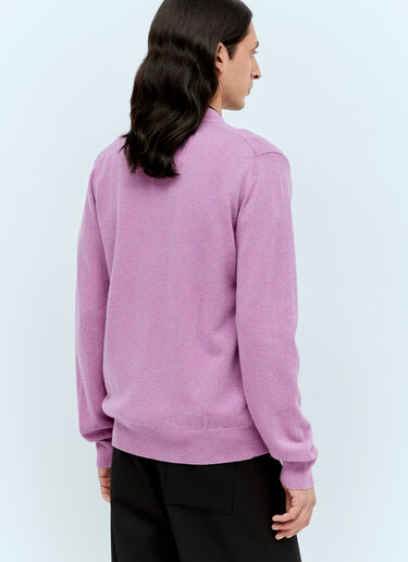 Comme Des Garçons PLAY Wool Knit Cardigan Purple cpl0356010