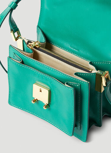 Trunk Mini Leather Shoulder Bag in Green - Marni