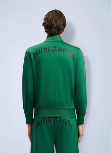 LN-CC® - Palm Angels: Curved Logo Track Jacket - Green Palm Angels Curved Logo Track Jacket Green pma0164098