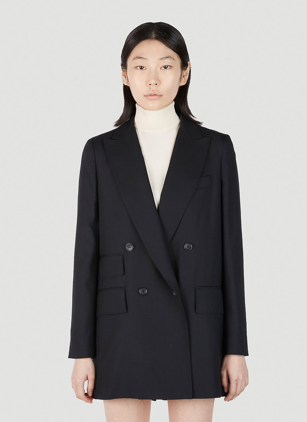 Max Mara Luglio Double Breasted Blazer in Black LN CC