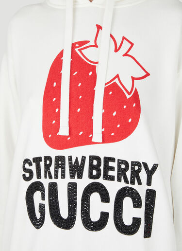Gucci Strawberry Hooded Sweatshirt White guc0247070