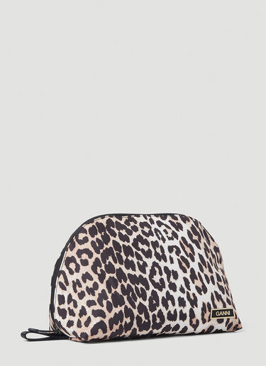 GANNI Leopard Print Vanity Bag Brown gan0253064