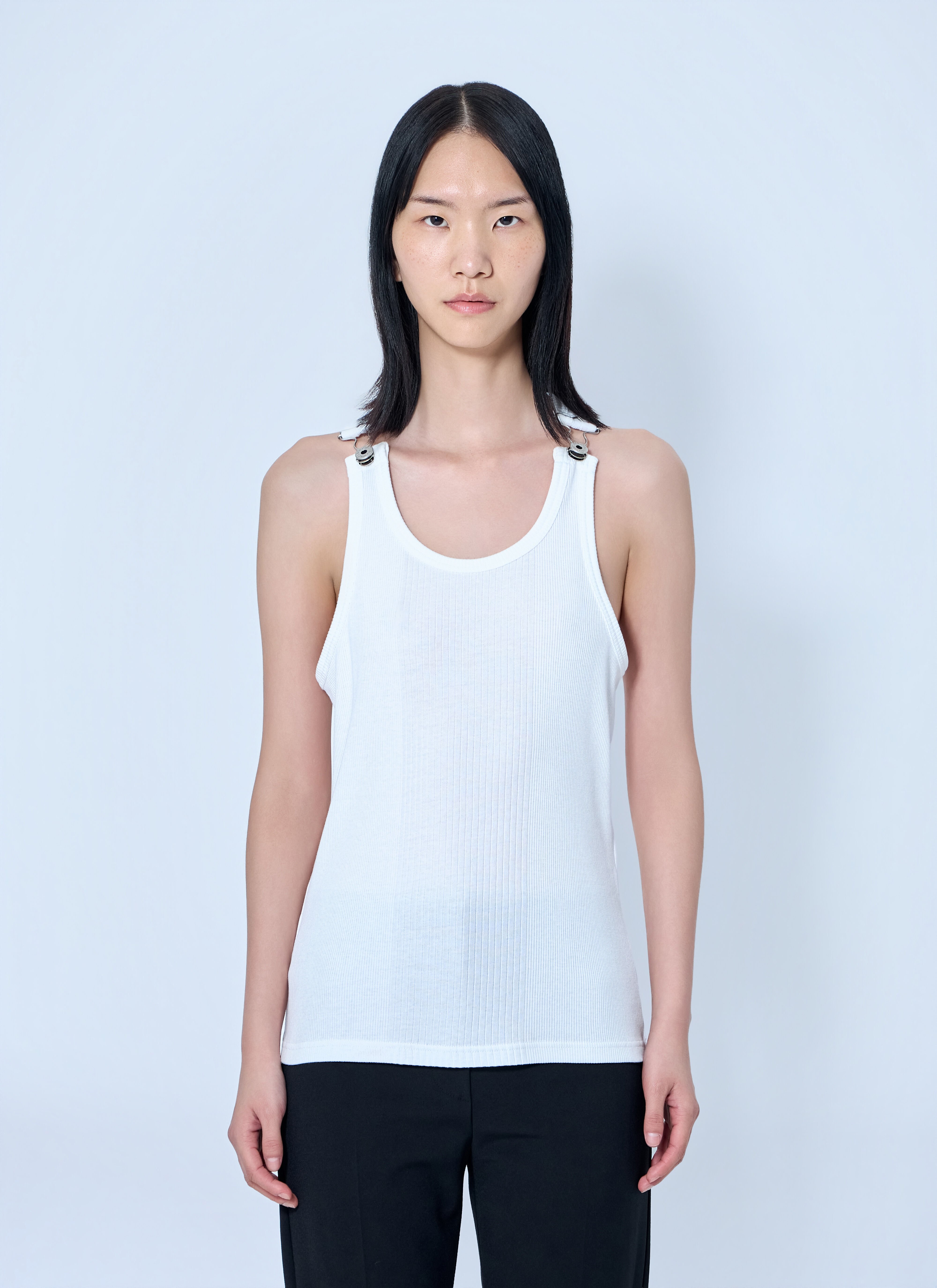 Jean Paul Gaultier Women's' Ribbed Tank Top with Metallic Hardware