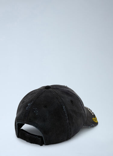 LN-CC® - Martine Rose: Logo Motif Baseball Cap - Black Martine Rose Logo Motif Baseball Cap Black mtr0164004