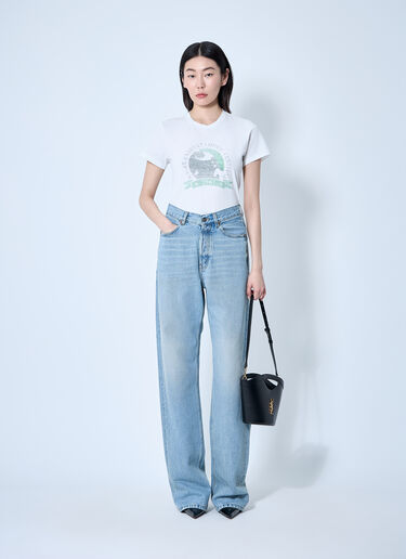 Saint Laurent Logo Motif T-Shirt White sla0259006