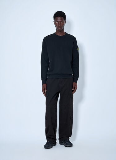 LN-CC® - Stone Island: Crewneck Sweatshirt with Logo Patch - Black Stone Island Crewneck Sweatshirt with Logo Patch Black sto0165016