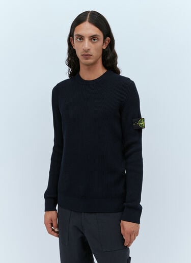 コンパスパッチ ニットセーター Stone Island コンパスパッチ ニットセーター ネイビー sto0154058