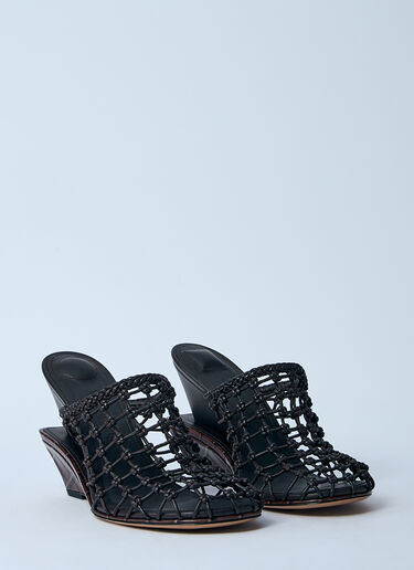 Jacquemus Les Doubles Tressées 坡跟凉鞋  黑色 jac0260043
