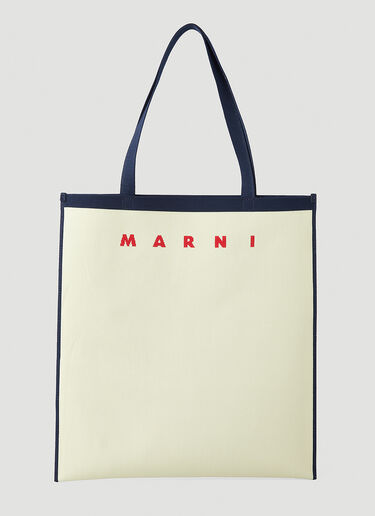 Marni Flat Shopping Tote Bag Cream mni0147037