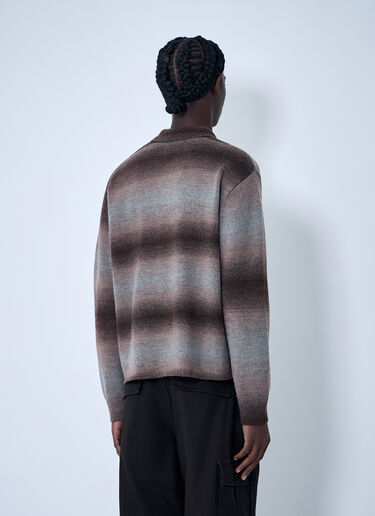 Awake NY Striped Polo Sweater Brown awa0162004