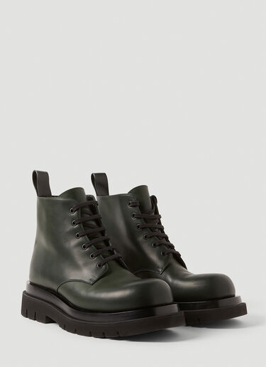 Bottega Veneta Lug Lace-Up Ankle Boots Dark Green bov0151051