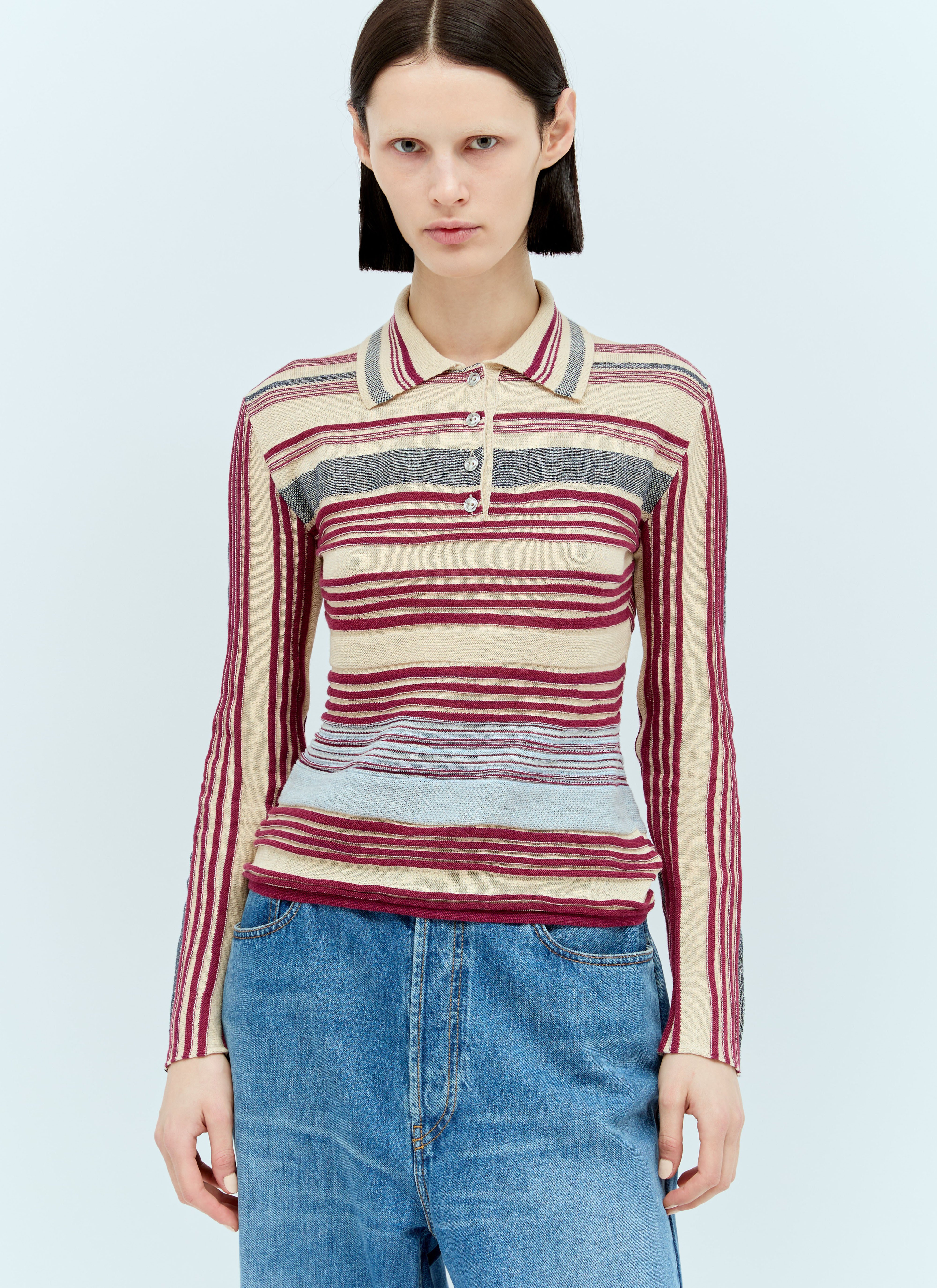 Jean Paul Gaultier x Shayne Oliver Striped Knit Sweater Brown jps0257003