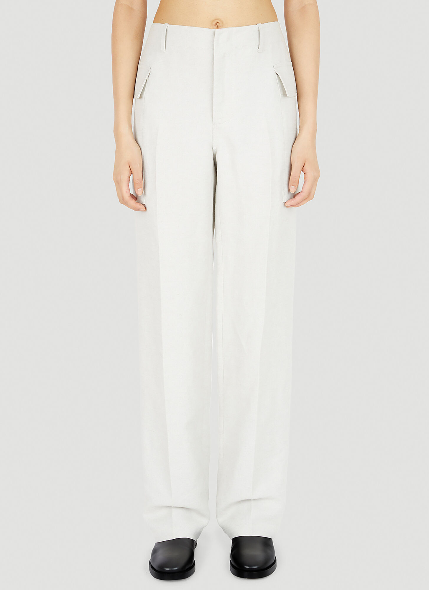 Durazzi Milano Cargo Tailored Pants In White