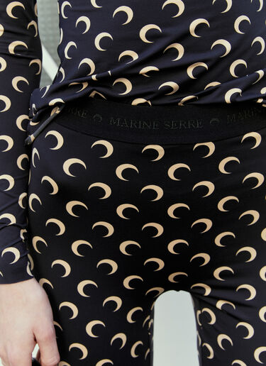 月亮图案再生平纹针织紧身裤 Marine Serre 月亮图案再生平纹针织紧身裤 黑色 mrs0254016