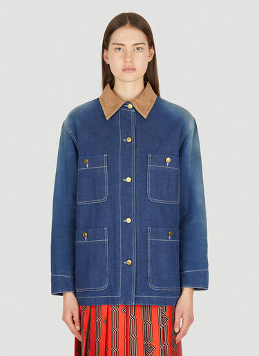 Gucci Longline Denim Jacket Blue guc0251026