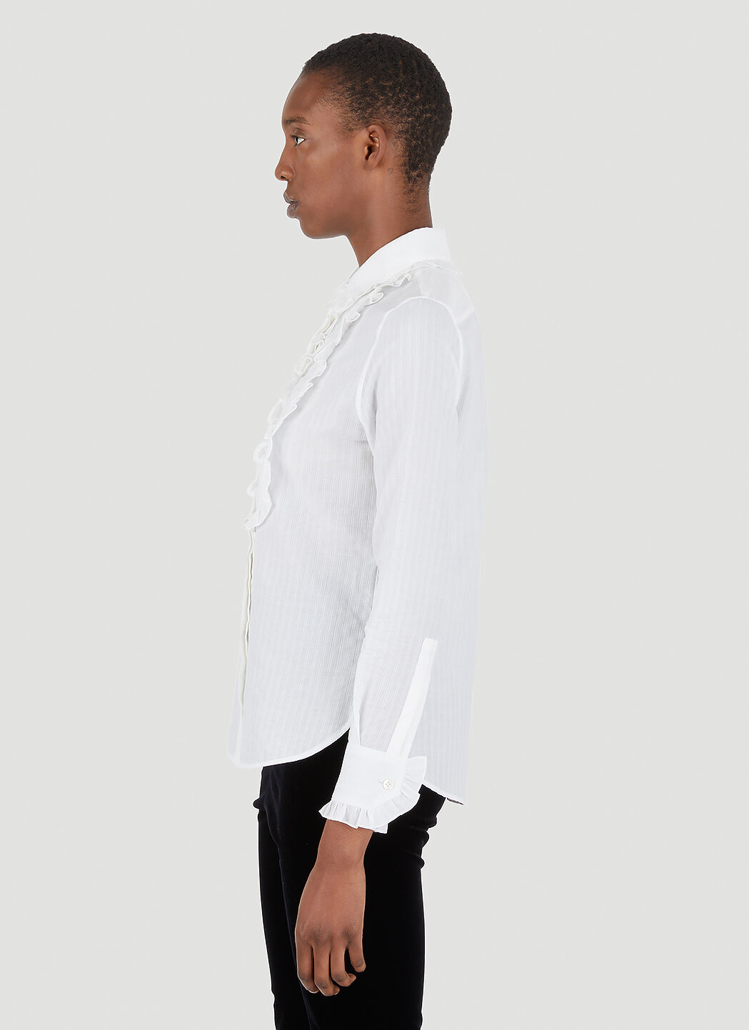 Ruffle bib hot sale shirt dress