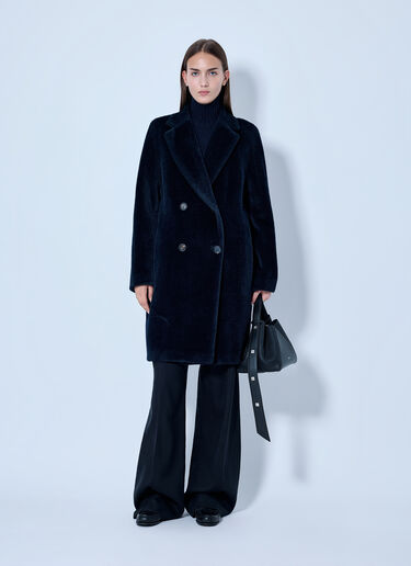 LN-CC® - Max Mara: Roseto Alpaca and Wool Coat - Navy Max Mara Roseto Alpaca and Wool Coat Navy max0266100