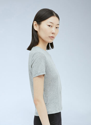 Miu Miu Logo Patch T-Shirt Grey miu0255007