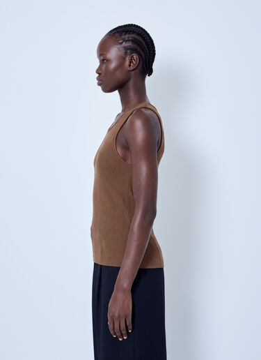 LN-CC® - Saint Laurent: Cassandre Tank Top - Brown Saint Laurent Cassandre Tank Top Brown sla0264036