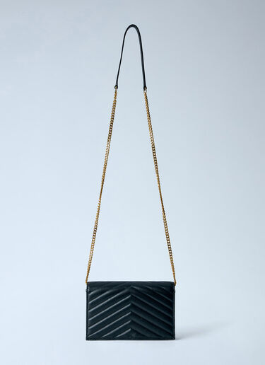 LN-CC® - Saint Laurent: Cassandre Envelope Chain Wallet - Black Saint Laurent Cassandre Envelope Chain Wallet Black sla0265132