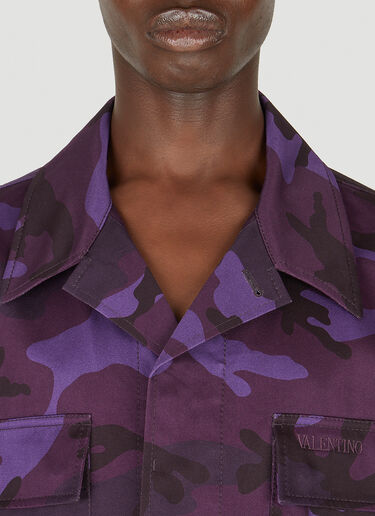 Valentino 迷彩印花外套衬衫 紫 val0149003