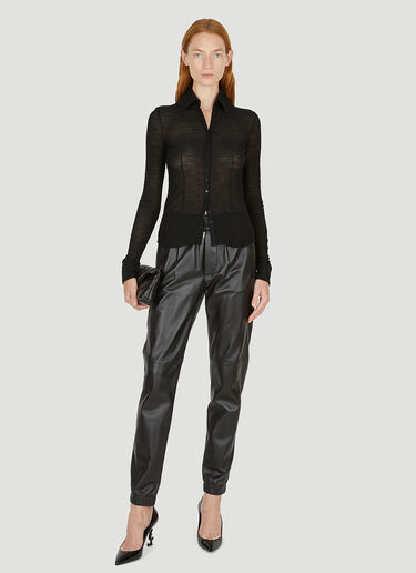 Saint Laurent Sheer Knit Shirt Black sla0249032