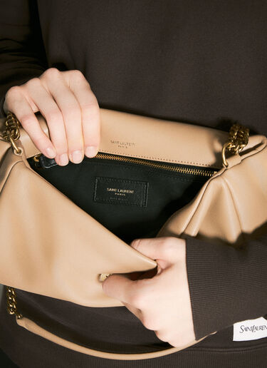 Saint Laurent Calypso Small Shoulder Bag Beige sla0257096