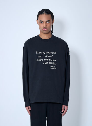 Moncler x FRGMT Hiroshi Fujiwara 徽标图案 T 恤 黑色 mfr0160052