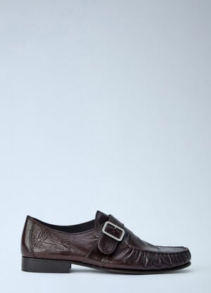 Marni Buckle Detail Leather Loafers Brown mni0166009