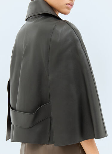 TOTEME Double Leather Cape Black tot0258006