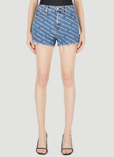 Alexander Wang Bite Logo Shorts Blue awg0247021