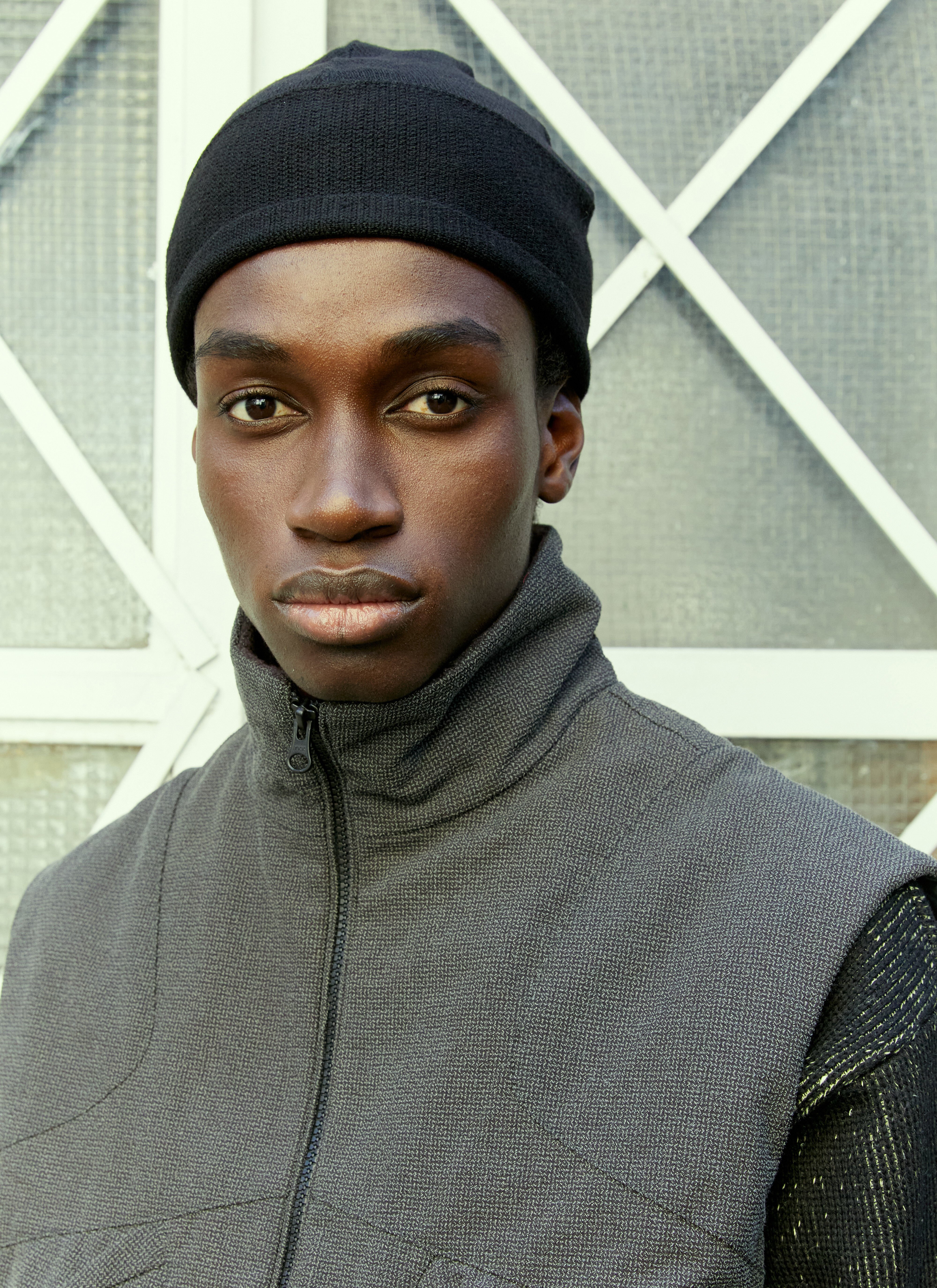 Polo knit top beanie